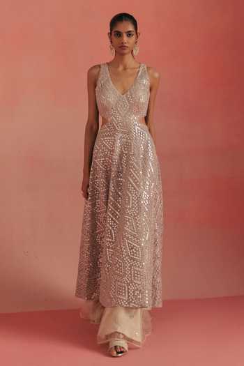 Twenty Nine Scattered Mirrorwork Sharara 