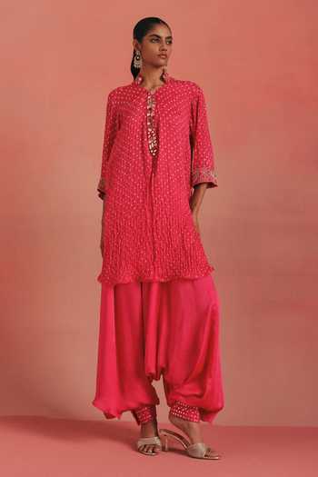 Buy Twenty Nine Pink Silk, Satin Afghani Dhoti Pant Online at Aza Fashions Buy_Twenty Nine_Pink Silk, Satin Afghani Dhoti Pant _Online_at_Aza_Fashions