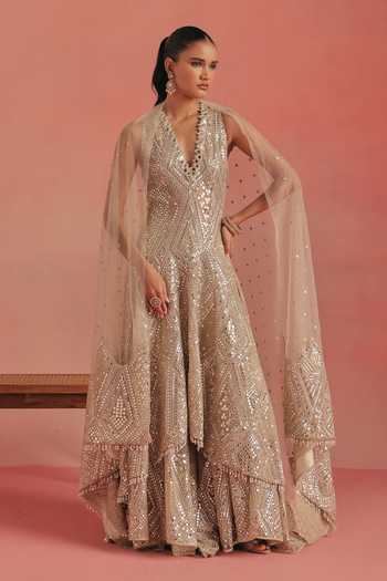 Buy Twenty Nine Gold Net Mirror Work Sharara Online at Aza Fashions Buy_Twenty Nine_Gold Net Mirror Work Sharara _Online_at_Aza_Fashions