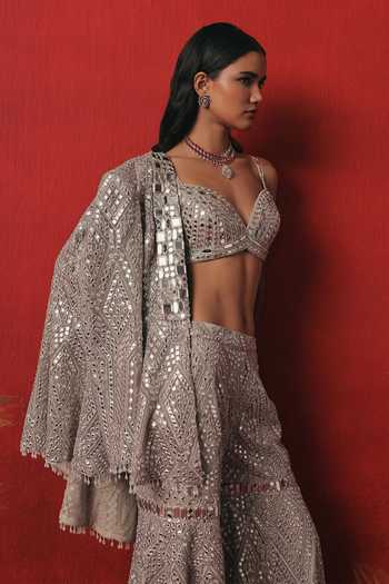Buy Twenty Nine Silver Chanderi Silk Embroidery, Mirrors Sweetheart Neck Hand Bralette Online at Aza Fashions Buy_Twenty Nine_Silver Chanderi Silk Embroidery, Mirrors Sweetheart Neck Hand Bralette _Online_at_Aza_Fashions