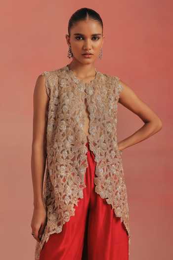 Twenty Nine Embroidered Asymmetric Gilet 