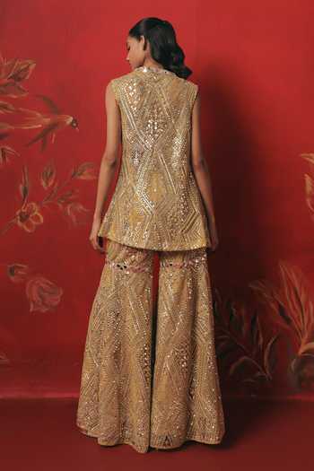 Twenty Nine Sleeveless Embroidered Peplum Jacket 