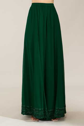 Buy Nakul Sen Emerald Green Silk, Chiffon Sequins Keyhole Neck, Embroidered Kurta Palazzo Set Online at Aza Fashions Buy_Nakul Sen_Emerald Green Silk, Chiffon Sequins Keyhole Neck, Embroidered Kurta Palazzo Set _Online_at_Aza_Fashions