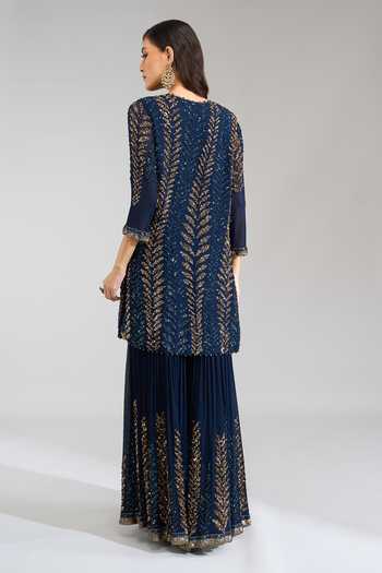 Nakul Sen Sequin Embroidered Kurta Gharara Set 
