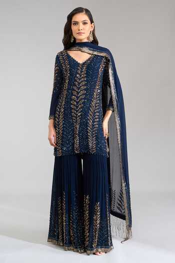 Nakul Sen Sequin Embroidered Kurta Gharara Set 
