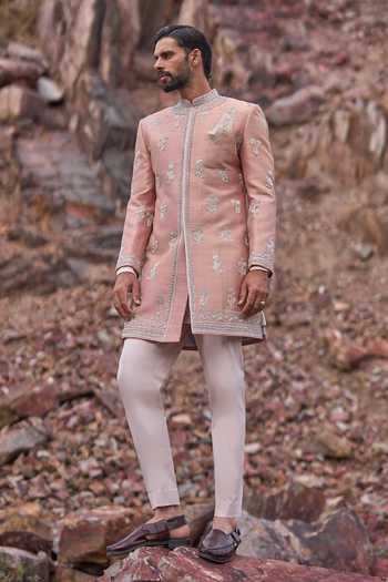 Anushree Reddy Dusty Rose Nature Essence Sherwani Set 