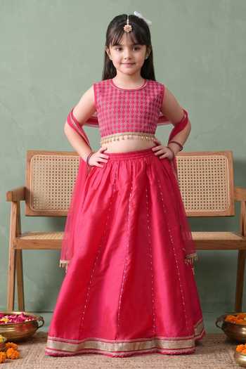 Petite Pomme Thread Work Lehenga Set