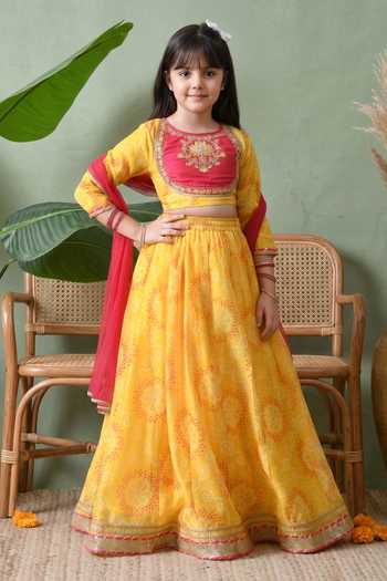 Petite Pomme Bandhani Print Lehenga Blouse Set