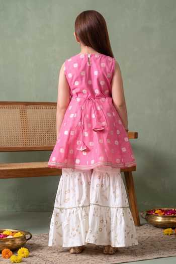 Petite Pomme Floral Woven Kurta Set