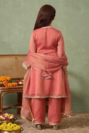 Petite Pomme Placement Embroidered Kurta Set