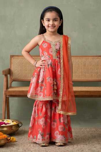 Petite Pomme Floral Print Kurta Set