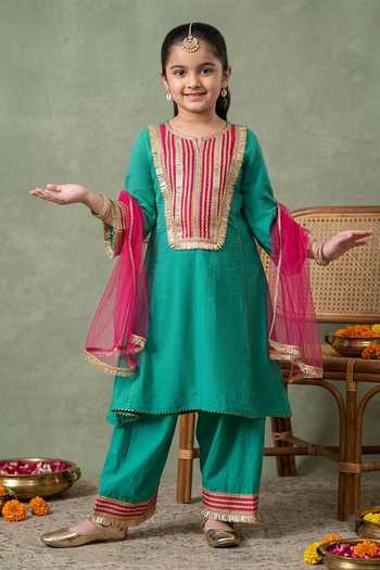 Petite Pomme Embroidered Kurta Set