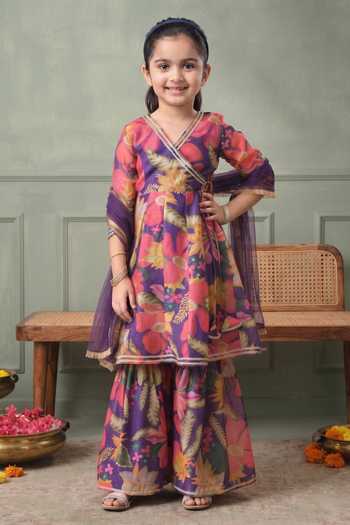 Petite Pomme Floral Print Kurta Gharara Set