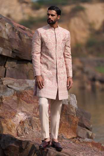 Anushree Reddy Victorian Embroidered Sherwani Set 