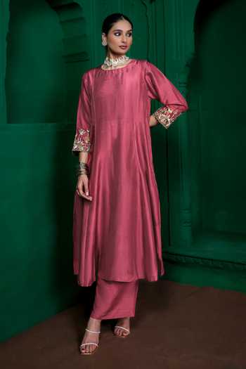 Charu Makkar Malini Border Embroidered Kurta & Pant Set