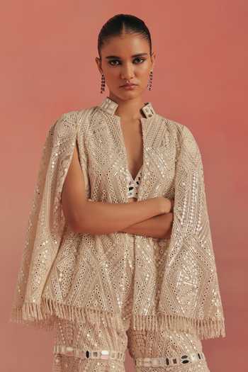 Twenty Nine Cape Sleeves Mirror Work Jacket 