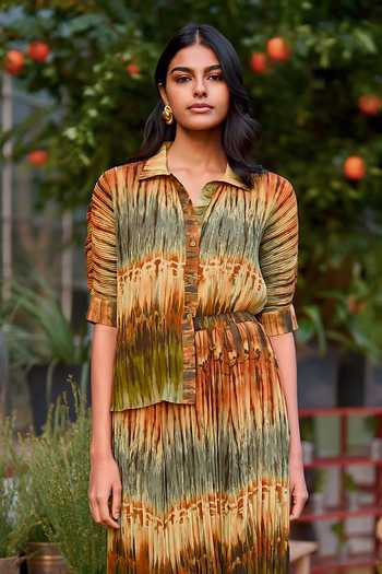 Dash And Dot Pleated Tie Dye Shirt 