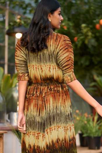 Dash And Dot Pleated Tie Dye Shirt 