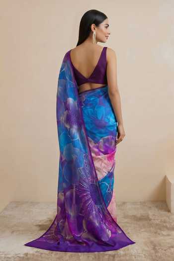 Satya Paul Lavender Prism Saree 