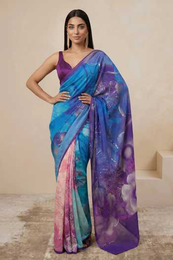 Satya Paul Lavender Prism Saree 
