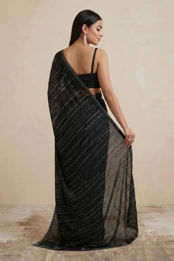 Satya Paul Linear Embroidered Saree 