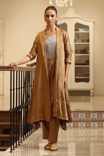 Weaver Story Handloom Tissue Jacket With Pant 