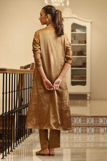 Weaver Story Handloom Tissue Jacket With Pant 