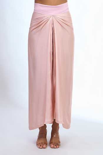 Buy Anamika Khanna Pink V-neck Textured Cape And Draped Skirt Set Online at Aza Fashions Buy_Anamika Khanna_Pink V-neck Textured Cape And Draped Skirt Set _Online_at_Aza_Fashions