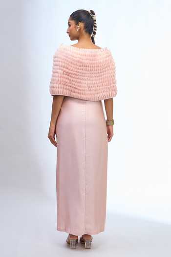 Anamika Khanna Textured Cape & Draped Skirt Set