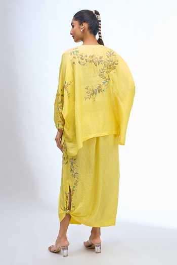 Anamika Khanna Embroidered Top & Draped Skirt Set