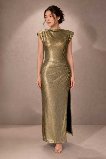 Ajiesh Oberoi Asymmetric Gathered Maxi Dress