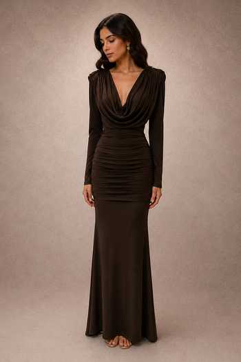 Ajiesh Oberoi Cowl Neck Gown 