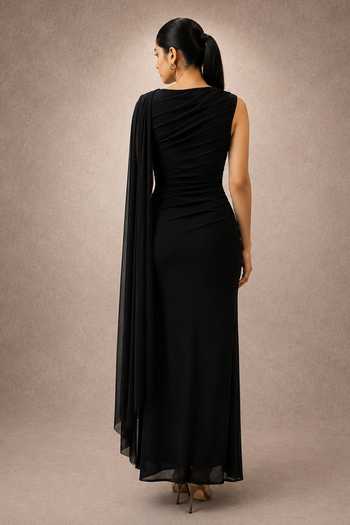 Ajiesh Oberoi Asymmetric Draped Dress