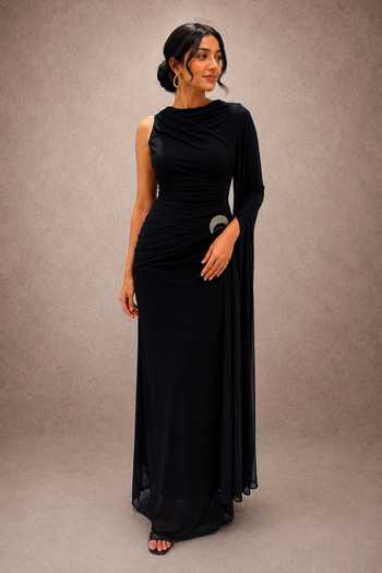 Ajiesh Oberoi Asymmetric Draped Dress