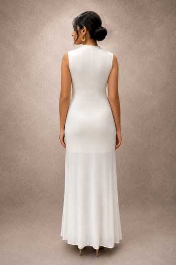 Ajiesh Oberoi Draped Pleated Maxi Dress