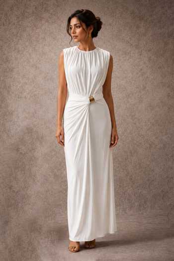Ajiesh Oberoi Asymmetric Gathered Dress