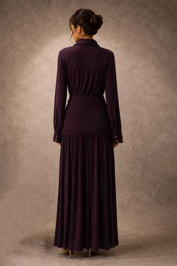Ajiesh Oberoi Ruched Pleated Dress