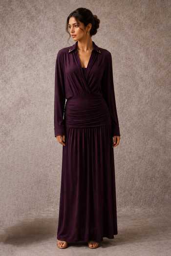 Ajiesh Oberoi Ruched Pleated Dress