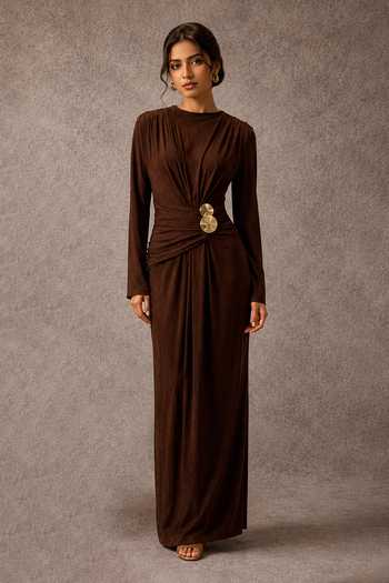 Ajiesh Oberoi Brooch Embellished Dress