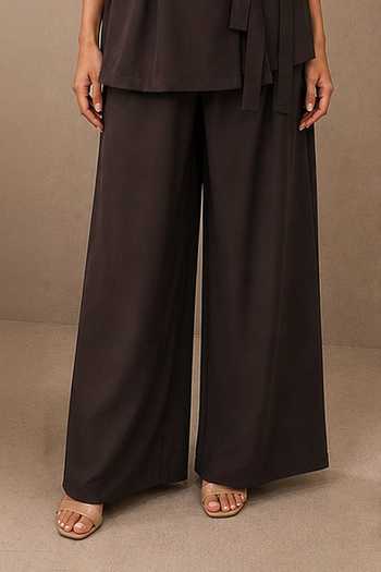 Ajiesh Oberoi Brown Tencel Collared Neck Shirt And Pant Set Online at Aza Fashions Ajiesh Oberoi_Brown Tencel Collared Neck Shirt And Pant Set _Online_at_Aza_Fashions