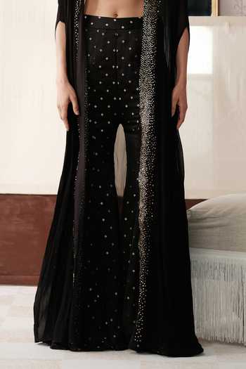 Basanti Kapde aur Koffee Black Organza, Satin, Crepe Square The Stardust And Smoke Embroidered Cape Set Online at Aza Fashions Basanti Kapde aur Koffee_Black Organza, Satin, Crepe Square The Stardust And Smoke Embroidered Cape Set _Online_at_Aza_Fashions