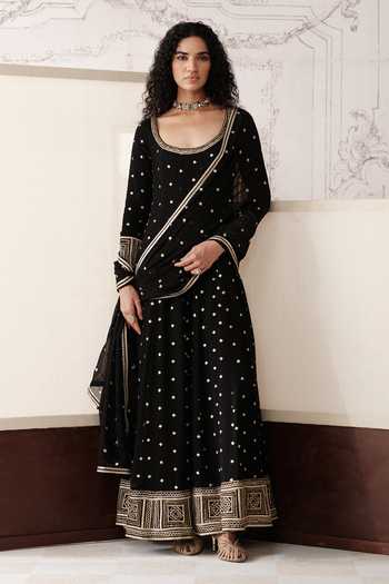 Basanti Kapde aur Koffee The Midnight Palace Sequin Work Anarkali With Dupatta