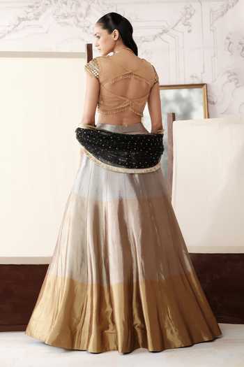 Basanti Kapde aur Koffee The Royal Gold Ombre Lehenga Set 