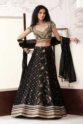Basanti Kapde aur Koffee The Royal Obsidian Embroidered Lehenga Set