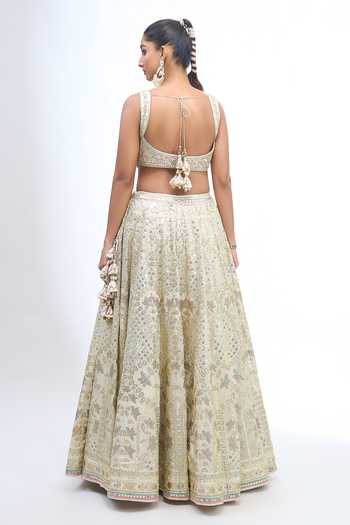 Gopi Vaid Floral Embroidered Lehenga Set 
