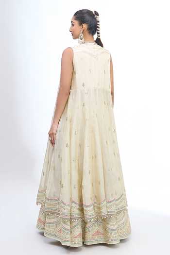 Buy Gopi Vaid Gold Scoop , Open Embroidered Jacket Lehenga Set Online at Aza Fashions Buy_Gopi Vaid_Gold Scoop , Open Embroidered Jacket Lehenga Set _Online_at_Aza_Fashions