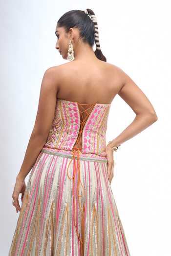 Gopi Vaid Embroidered Corset Lehenga Set 