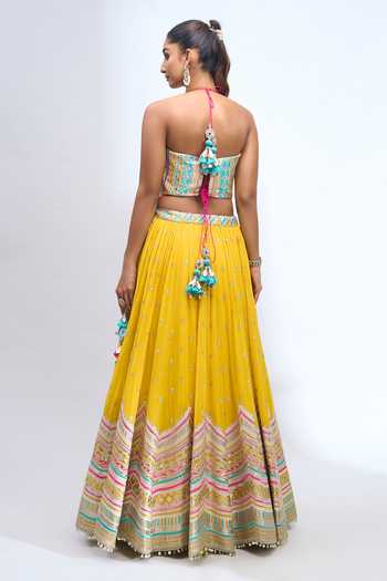 Gopi Vaid Embroidered Corset Lehenga Set 
