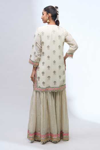 Gopi Vaid Embroidered Kurta Sharara Set 