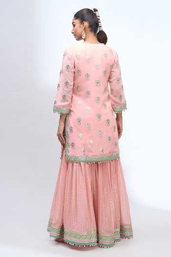 Gopi Vaid Embroidered Kurta Sharara Set 